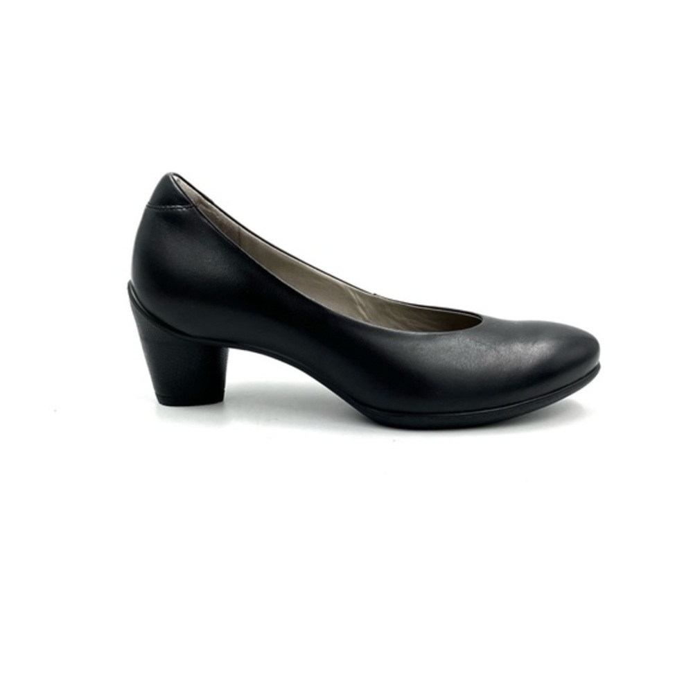 Ecco Black Leather Sculpted Pumps Heels Size 5.5